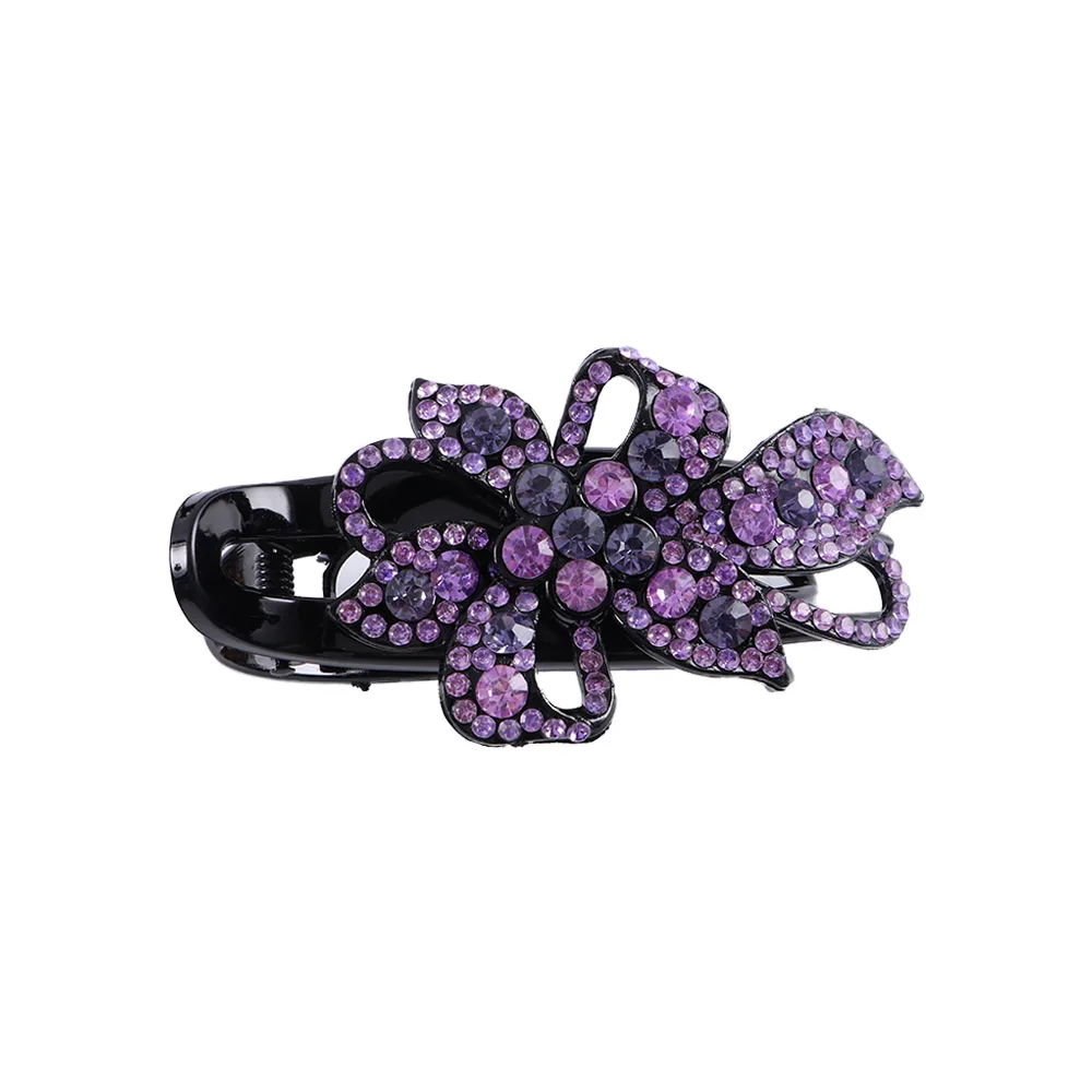 

Simple Sweet Mom Headwear Girls Retro Flower Rhinestone Hairpin Duckbill Clips Female Hair Clip Korean Style Hairpin