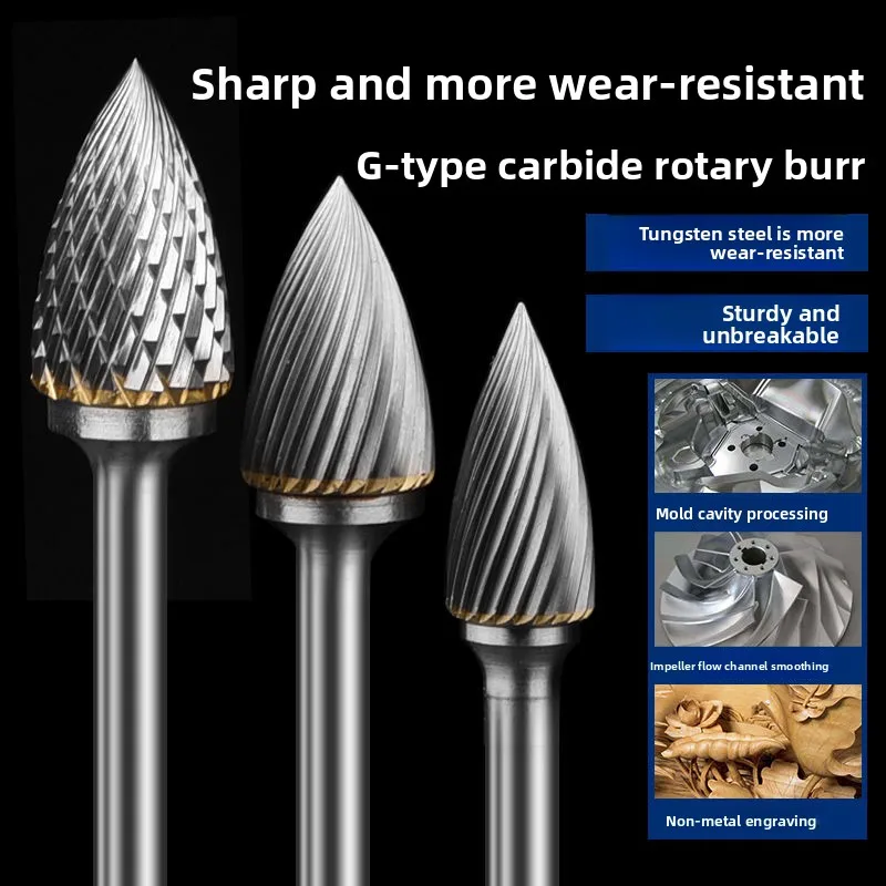 

Double Slot Rotary File Durable Rotary Burr Drill Grinding Tools For Metal Engraving Woodworking Polishing Grinding Carvin