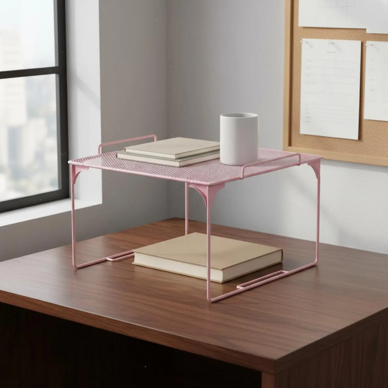 Foldable Mesh Rack Space Saving Stackable Storage Rack Metal Wire Shelf Sturdy Iron Storage Designed for School, Retail