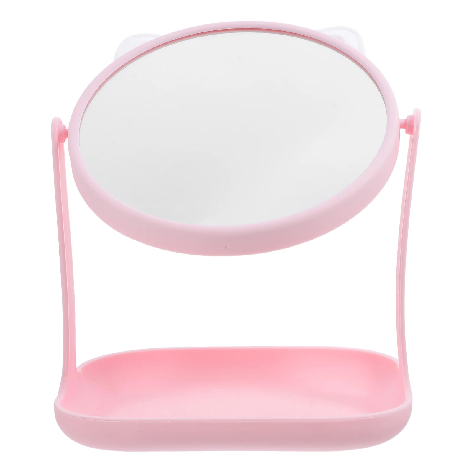

1Pcs Cat Ear Rotatable Makeup Mirror Desktop Mirror Storage Tray Multifunctional Girl Accessory