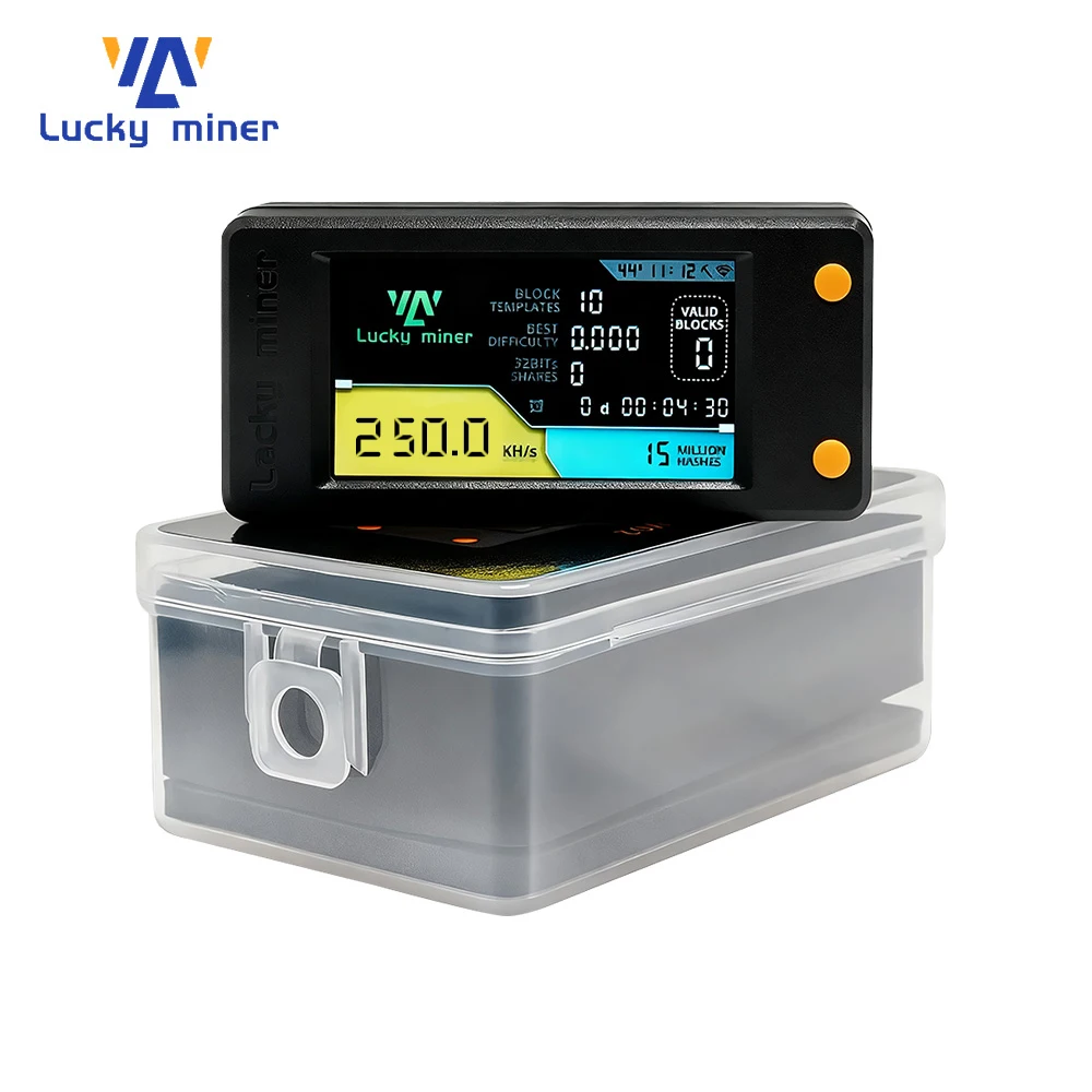 LuckyMiner LV02 Mini Solo Miner｜250KH/s SHA256｜LCD Display｜Quiet Desktop Device
