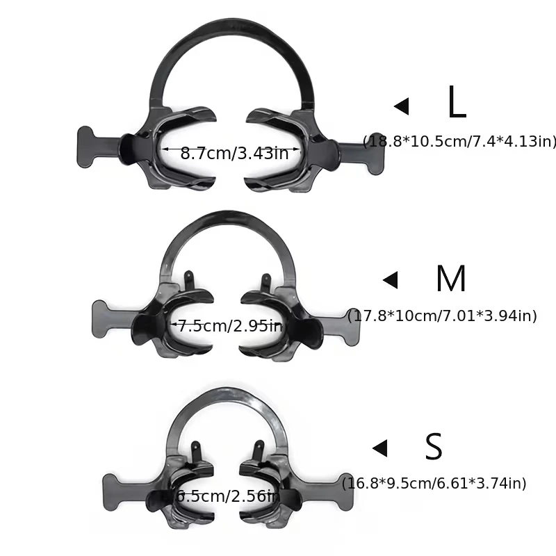 Dental C-Shape Cheek Retractor with Handle, Mouth Opener S/M/L 3 Sizes, Intraoral Lip Expander for Teeth Whitening, Orthodontic