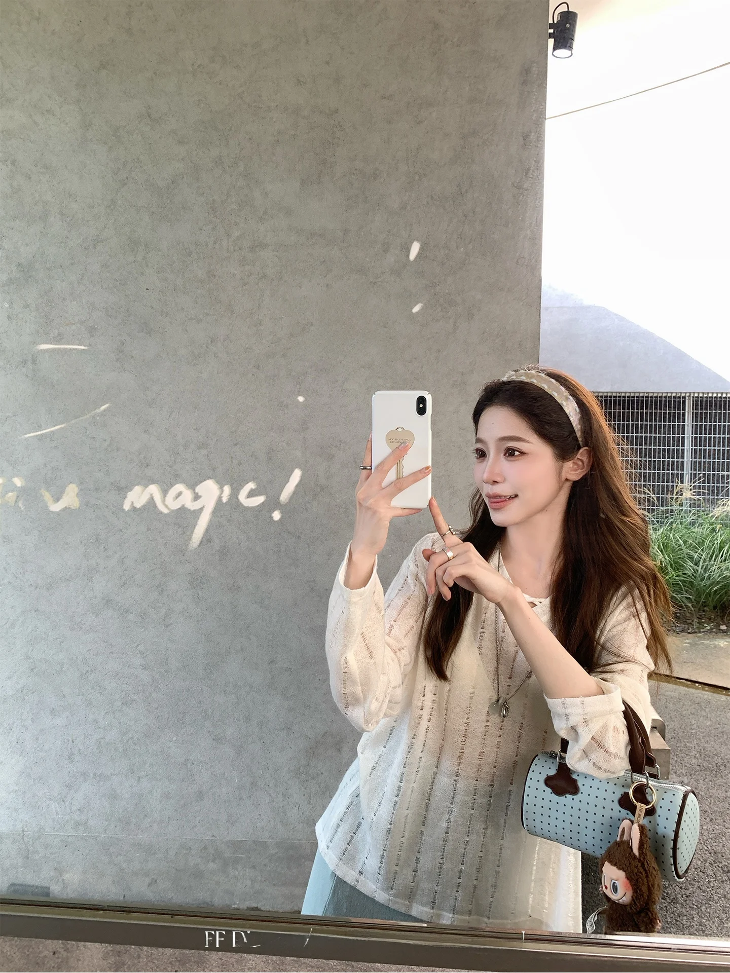 

Loose Fit Long Sve V-Ne Knitwear Blue Love Aosphere Comfortable Striped oulder-Down Sweater Women's Autumn Top