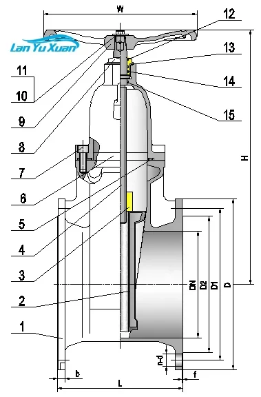 MSS SP-70 CLASS 125 OS&Y صمام بوابة حديدية مصبوب صمام صيني مباشرة #2