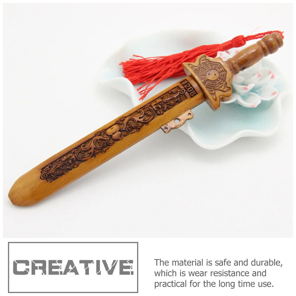 Wood Carving to Ward off Evil Spirits Sword Child Toy Knife Charms Pendants Wooden Caftt