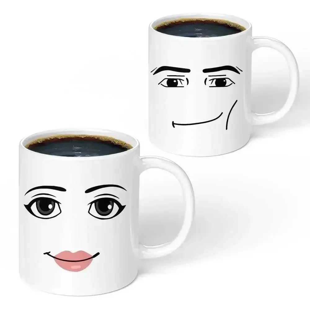 Novelty Ceramic Coffee Mug with Handle Reusable Easy To Clean Anniversary Birthday Christmas Gift Tea Cup 11 Ounces Water Cup