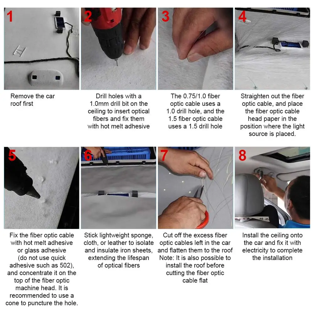 RGBW 1+2 Split Machine Car Roof Star Light APP Control Fiber Optic Star Ceiling Light Starry Sky ceiling for Car Home