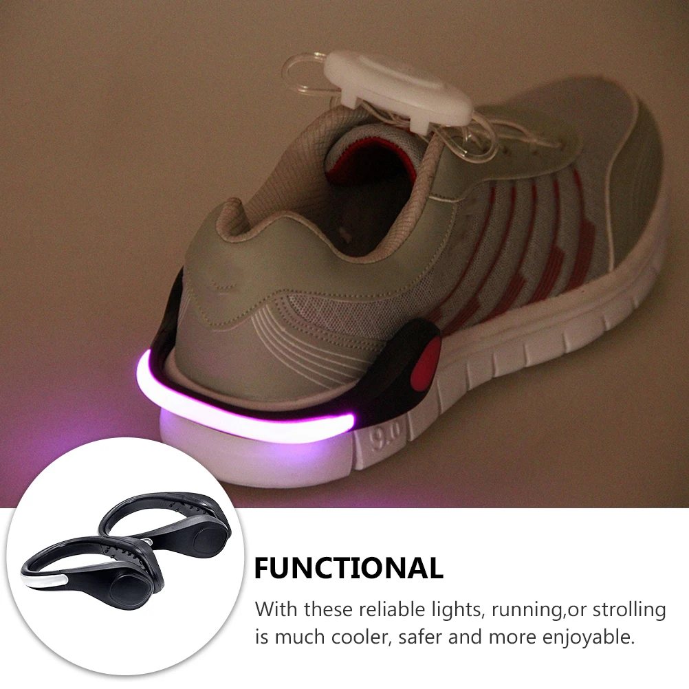 

2Pcs Night Running Safety Lights LED Shoe Clips Glow in Dark for Walkers Cyclists Runners ABS Material 2 Modes