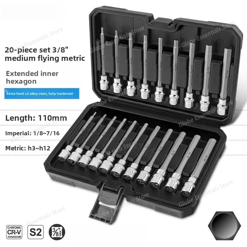 20PCS Socket Wrench Tool Set 3/8