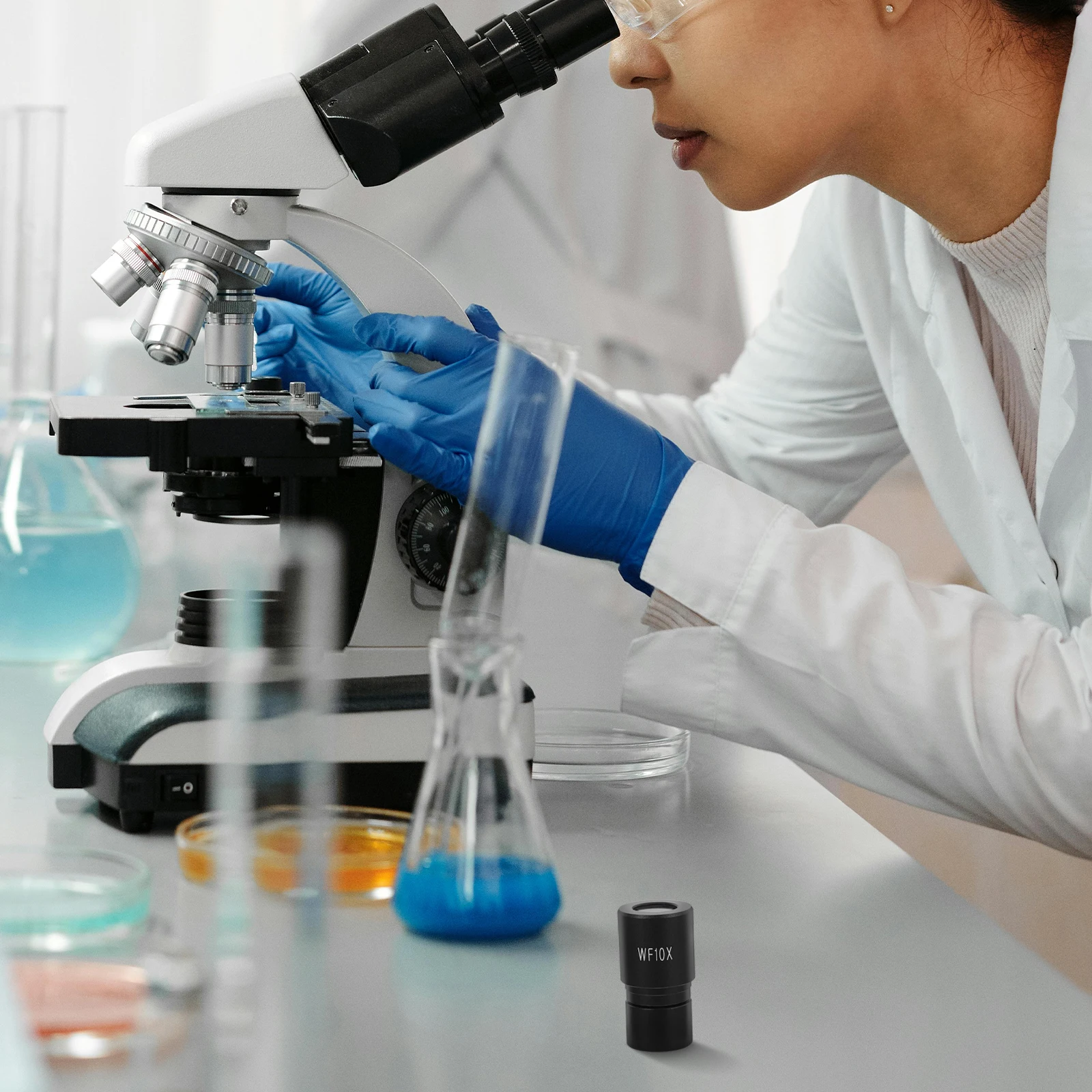 

Microscope Assisted Lens 10x Magnification Simple Design Durable Metal Material Versatile Accessory Easy Installation Practical