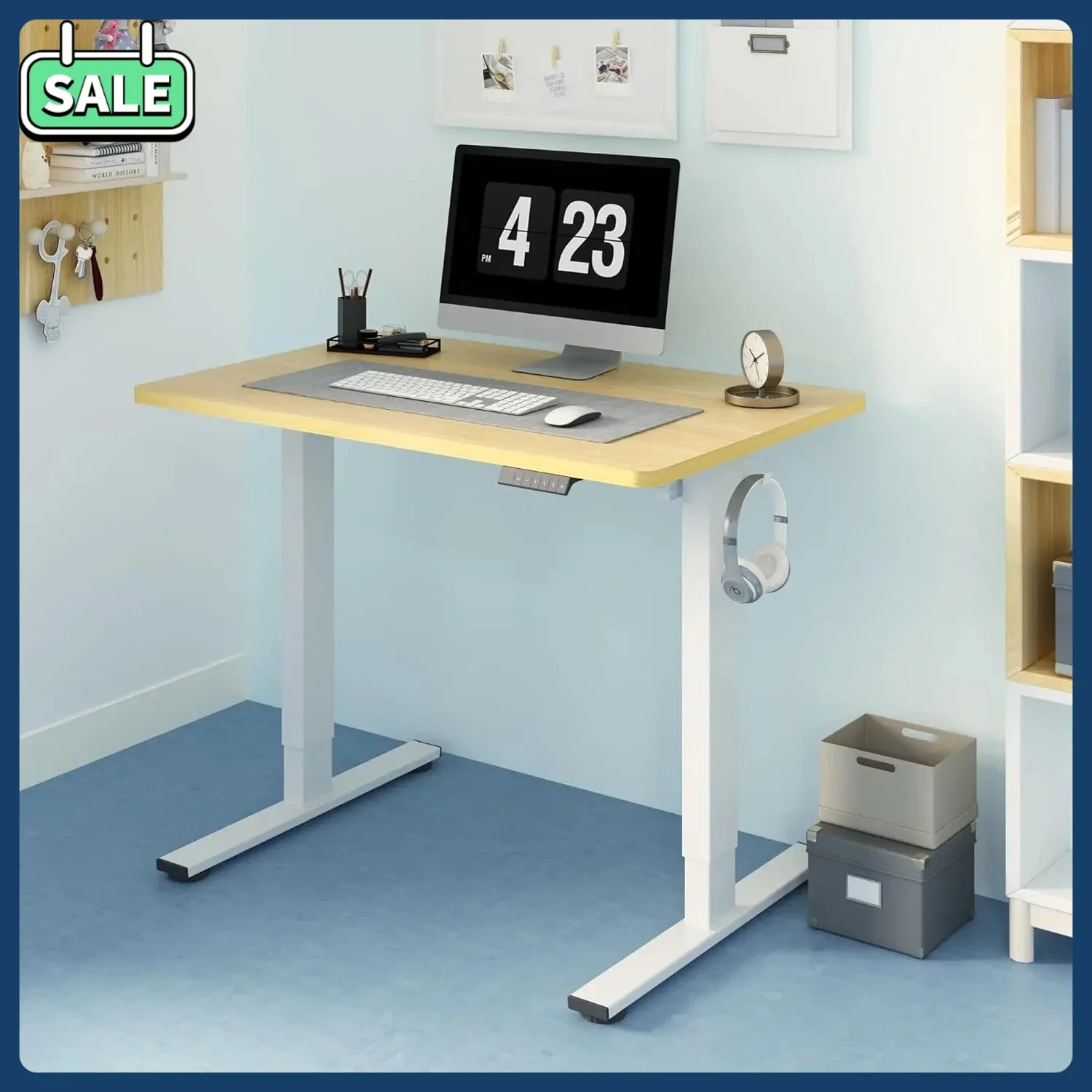 

40x24 Inches One-Piece Electric Standing Desk Height Adjustable Sit Stand Up Computer Desk for Home Office