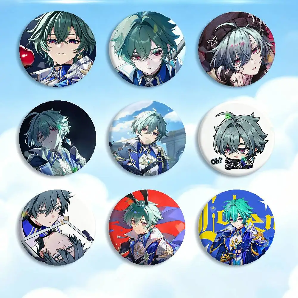 Genshin Impact Cryo L-Lohen Polearm   Badges Creative Tinplate Button PinsBrooch Badge Clothes Backpack