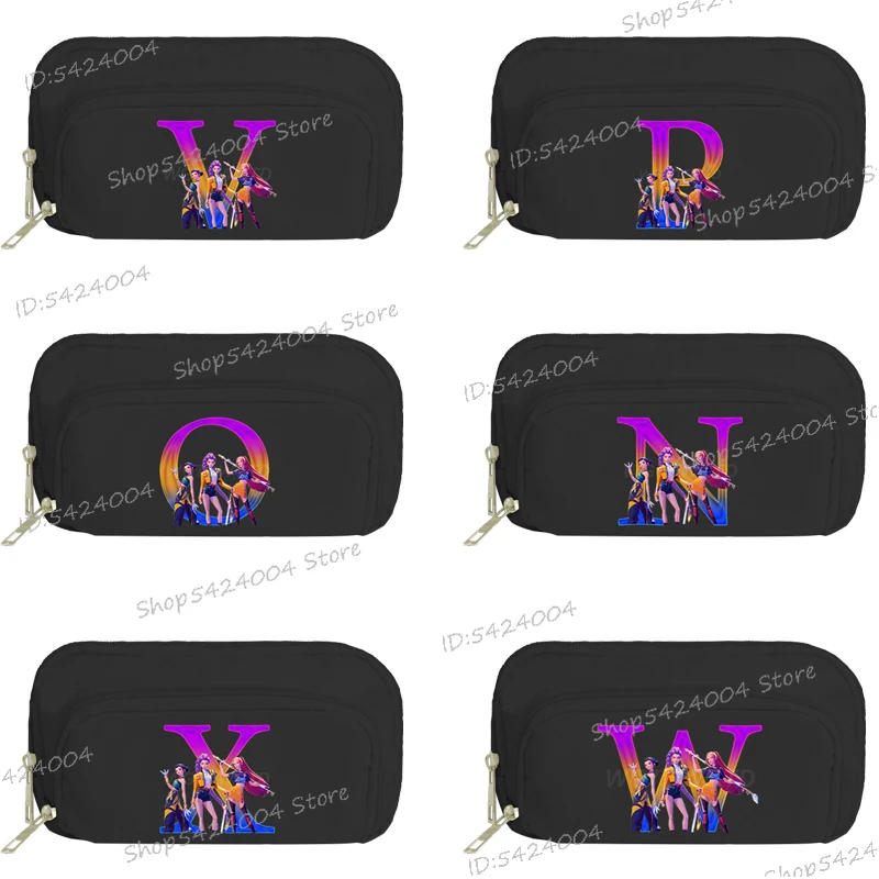 

Cartoon Zipper Pencil Case Kpop Demon Hunter Alphabet Stationery Organizer Pen Holder Writing Utensil Pouch Travel Accessory Bag