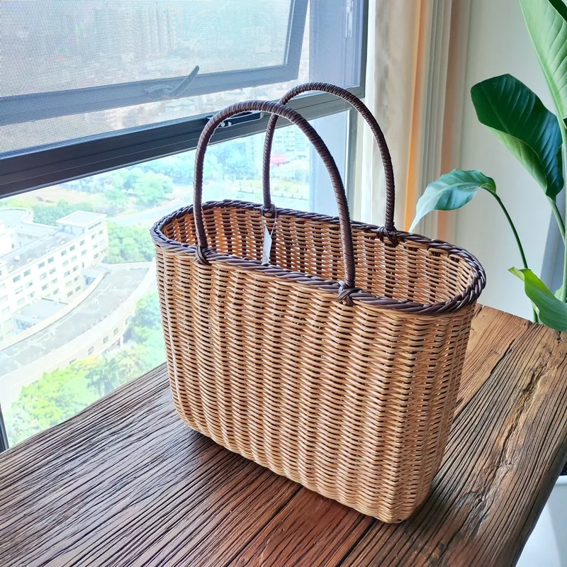 Carrying BasketGrocery BasketShopping BasketHandmade Woven Picnic BasketBeach & Seaside Vacation Basket