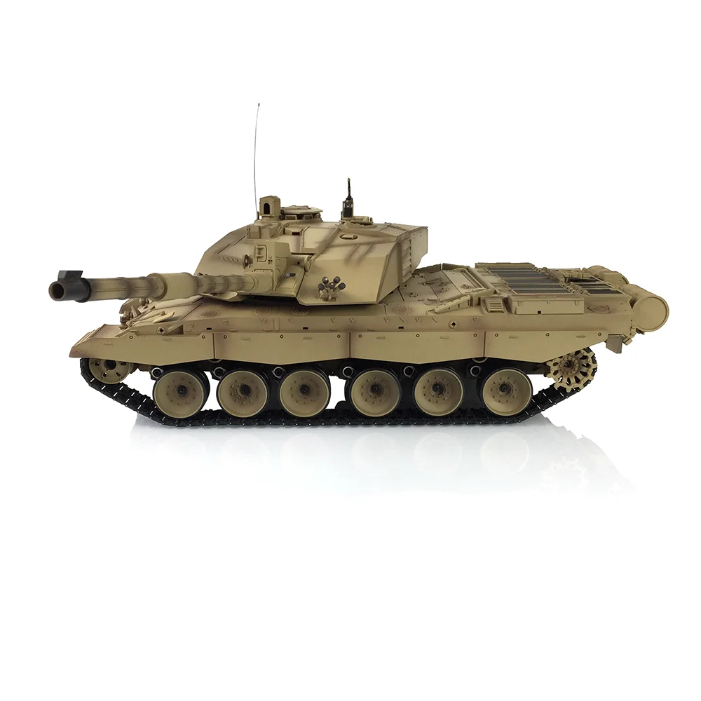 Heng Long 1/16 escala 7,0 plástico Ver Challenger II 2,4G RTR RC tanque modelo 3908 ruedas de caja de cambios amarillas pintadas unidad de humo TH17734