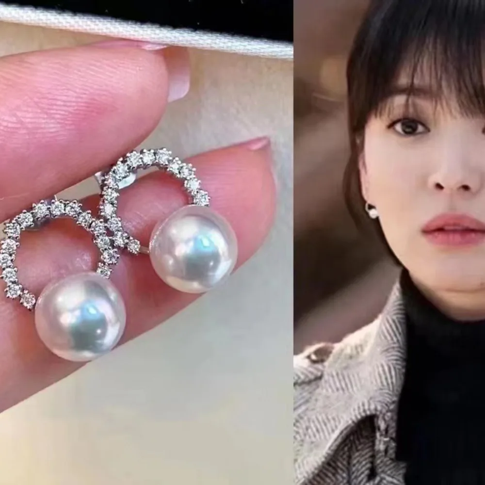 

4pcs DIY Pearl Accessories 925 Silver Stud Earring Empty Holder, Fashionable Gold Silver Earring Holder, with 7-9mm Round Beads