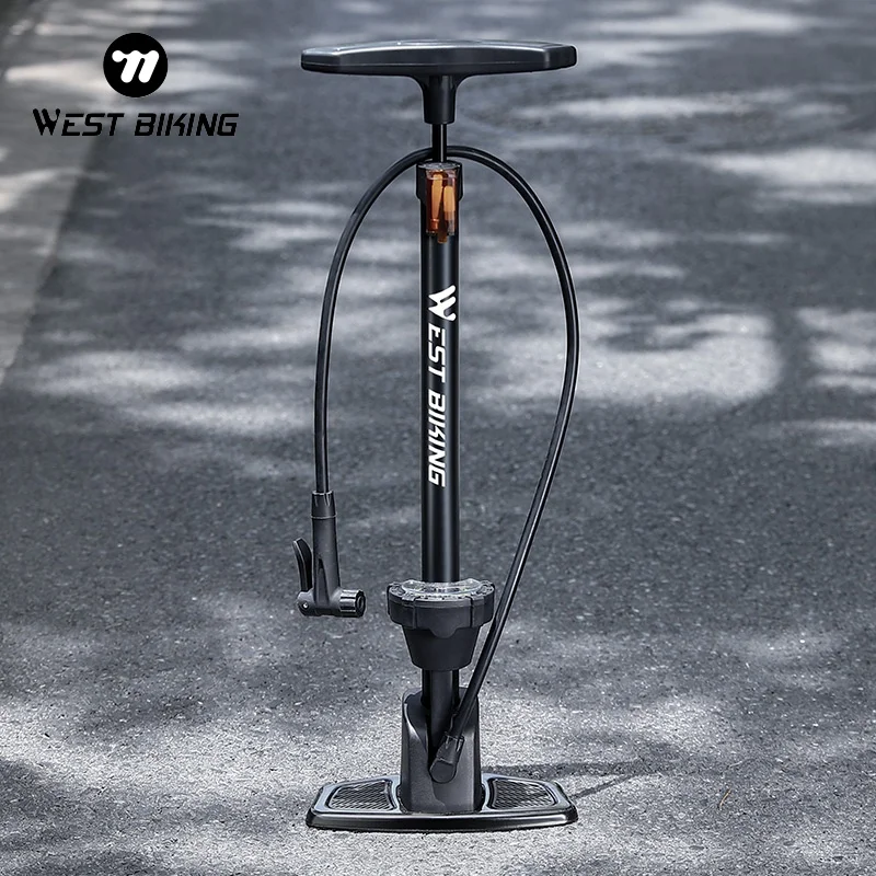 WEST BIKING Bicycle Pump 160PSI Foot Pump MTB Road Bike Air Pump With Pressure Gauge Presta/Schrader Tire Inflator Cycling Tools