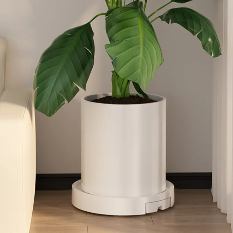 Plant Pot Tray with 360 Degree Hidden Swivel Wheels Thickened Mobile Flower Pot Base Stand for Easy Moving and Drainage