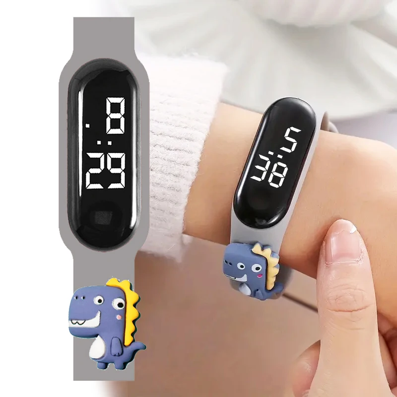 Reloj inteligente LED para niños, pulsera electrónica con dibujos de dinosaurios y unicornios, resistente al agua, para deportes al aire libre, juguetes para bebés