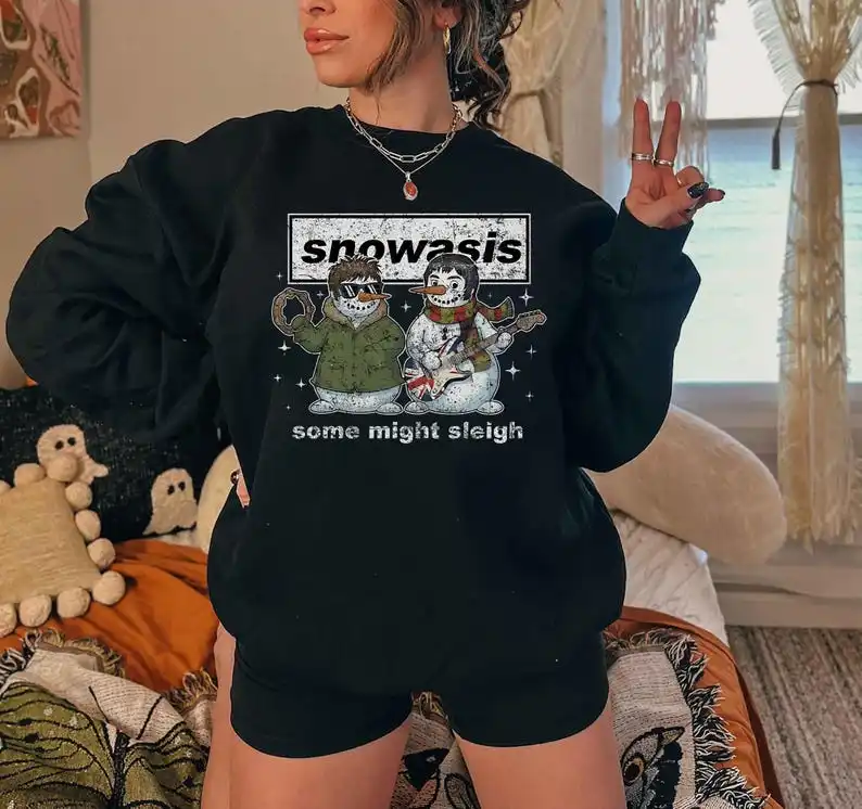 مضحك عيد الميلاد البلوز الذكور الثلج هدية عيد الميلاد لعشاق الموسيقى عيد الميلاد البلوز الربيع والخريف البلوز النساء الرجال #1