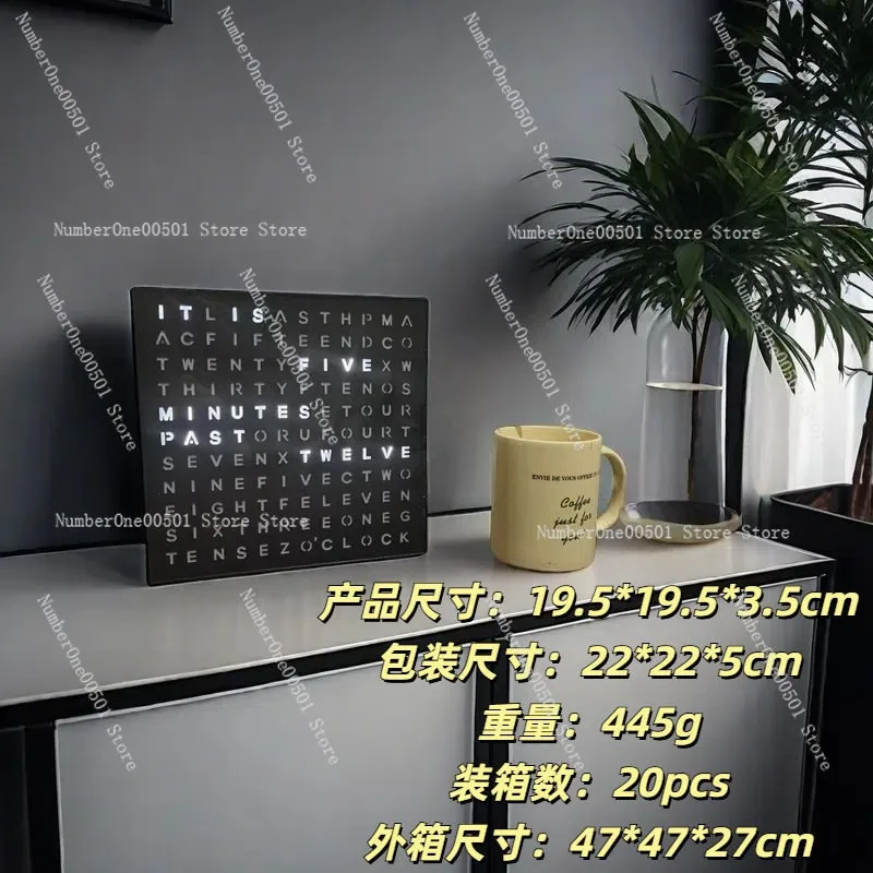 68-5 Desktop LED Letter Light Box Office Study Timer Clock English Alphabet