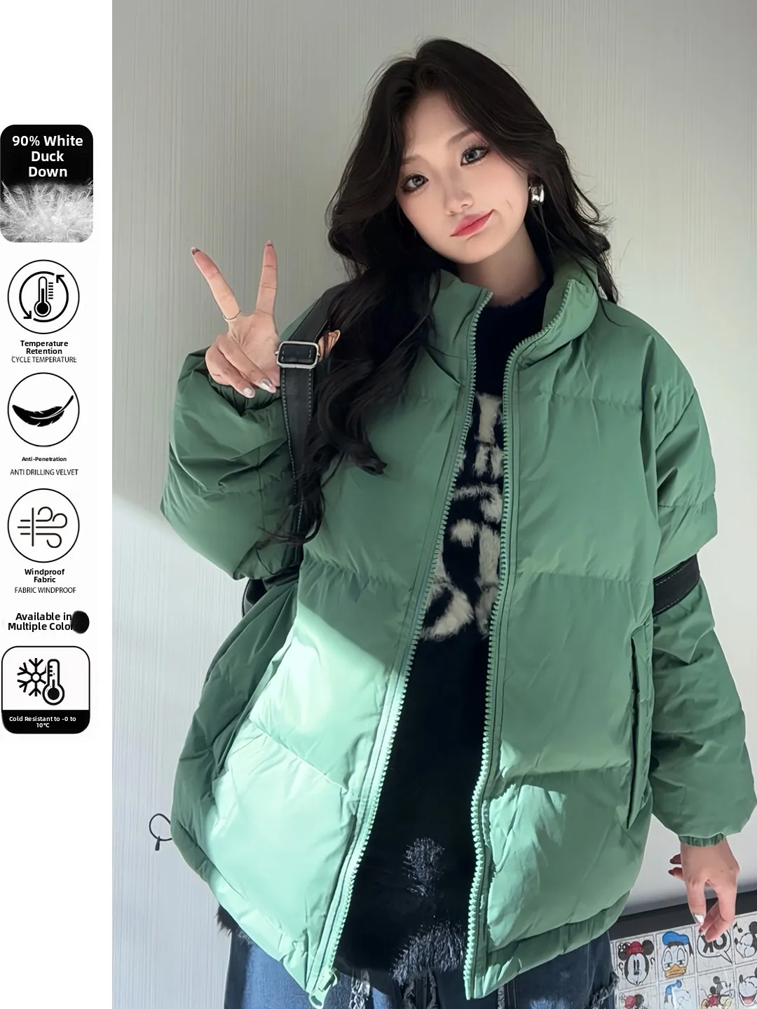 

Eeni Du down Puffer Jaet женское зимнее пальто Thiened Bread Sle модный корейский свободный крой ветрозащитный дизайн