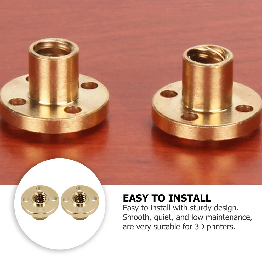 

2 шт. латунные гайки для ходового винта 3D-принтера, трапецеидальные медные гайки для шаговых двигателей, плавное ходовое движение, низкие эксплуатационные расходы