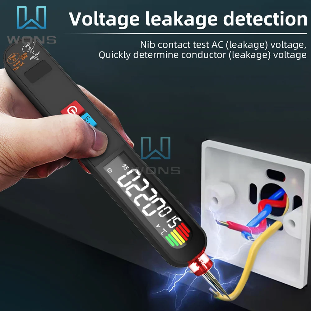 S40X Digital Multimeter Leakage Tester Detector Rechargeable DC AC Voltage Diode Resistance Capacitor Electric Pen