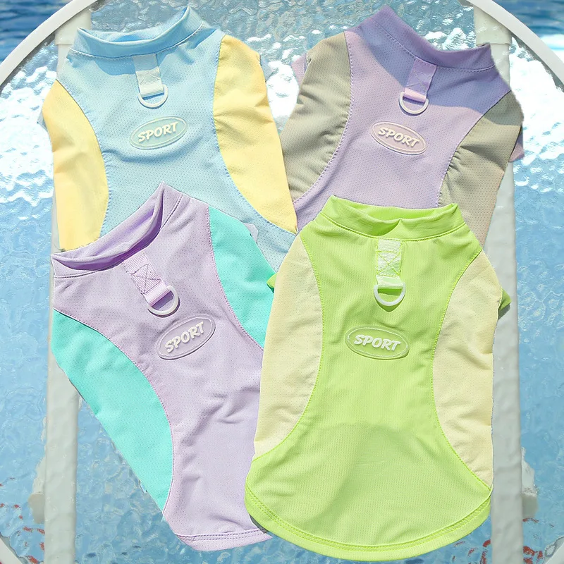 

Mesh Dog Vest Clothes Summer Short Sleeve Dog Clothes Hoodie Shirt For Small Dogs Chihuahua Puppy Cat Sweatshirt T-Shirt Vest XS
