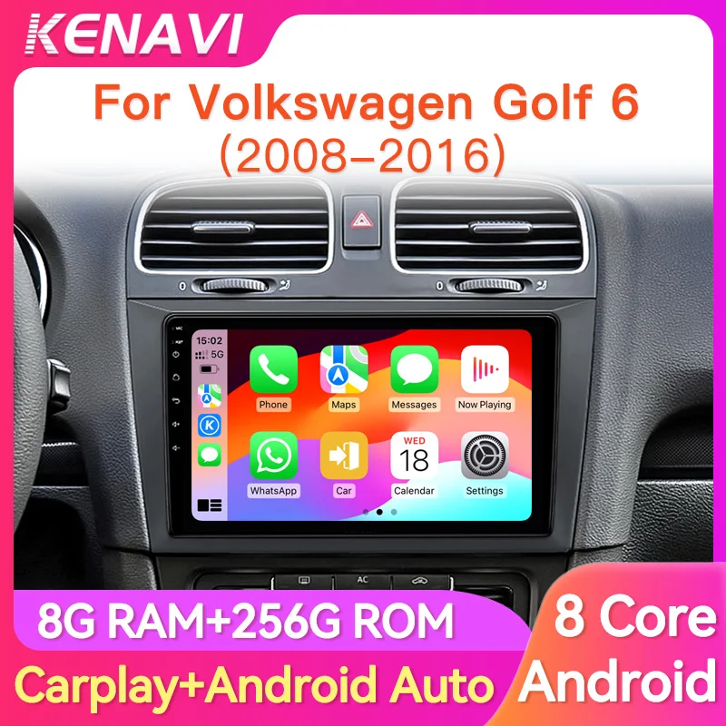

Android13 For Volkswagen VW Golf 6 2008-2016 Car Radio Carplay Auto Lntelligent Multimedia Stereo Video Player GPS Navigation