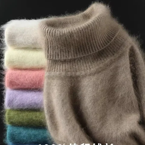 Mink Cashmere High Collar Sweater