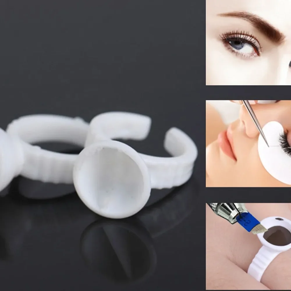 100Pcs Disposable Permanent Makeup Ring No Divider Tattoo Ink Cup Pigment Holder Cup for Tattoo Body Art S/M/L Tattoo Supplies