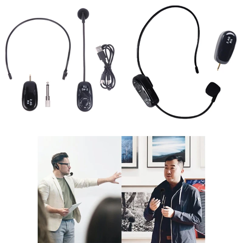 TT123 2.4G Headset Wireless Microphone Transmitter Universal Teaching Amplifier Audio Earhook Microphone Microphone