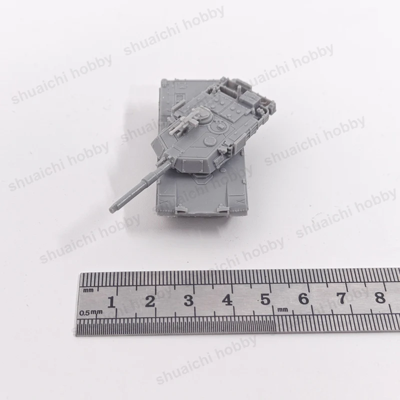 5PCS M1A1 Main Battle Tank Model Kit 1/144 Scale 3D Printed Simulation Armored Vehicle Military Classics Static DIY Resin Toys