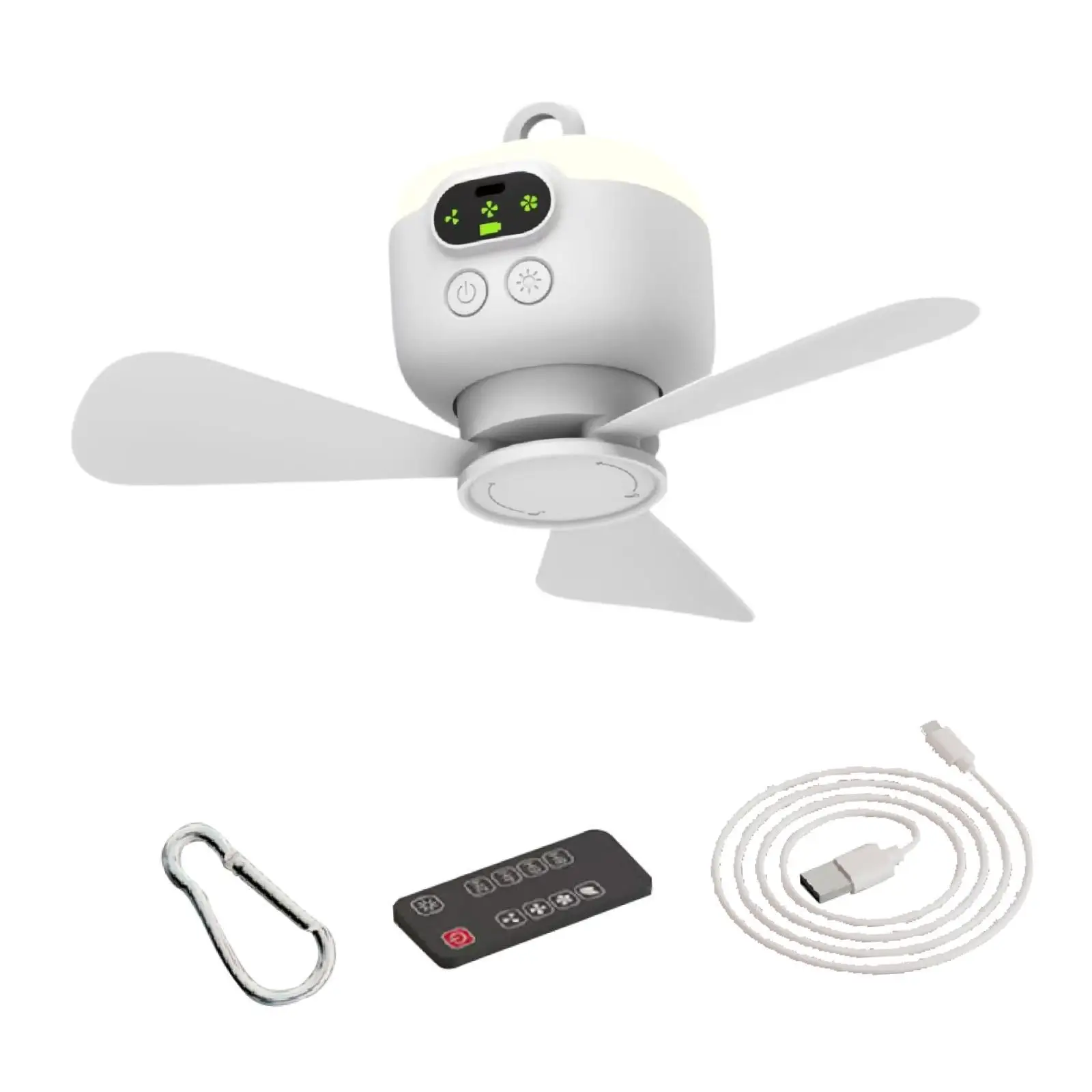 Ceiling Fan with Light Adjustable Wind Speed Silent with Fan Hook Lighting Tool