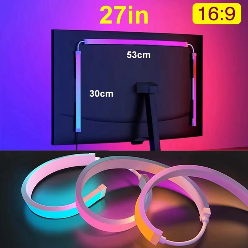 2025 Nuevo Monitor de tira de sincronización de pantalla de computadora RGB LED Luz de recogida de retroiluminación de PC para sala de deportes