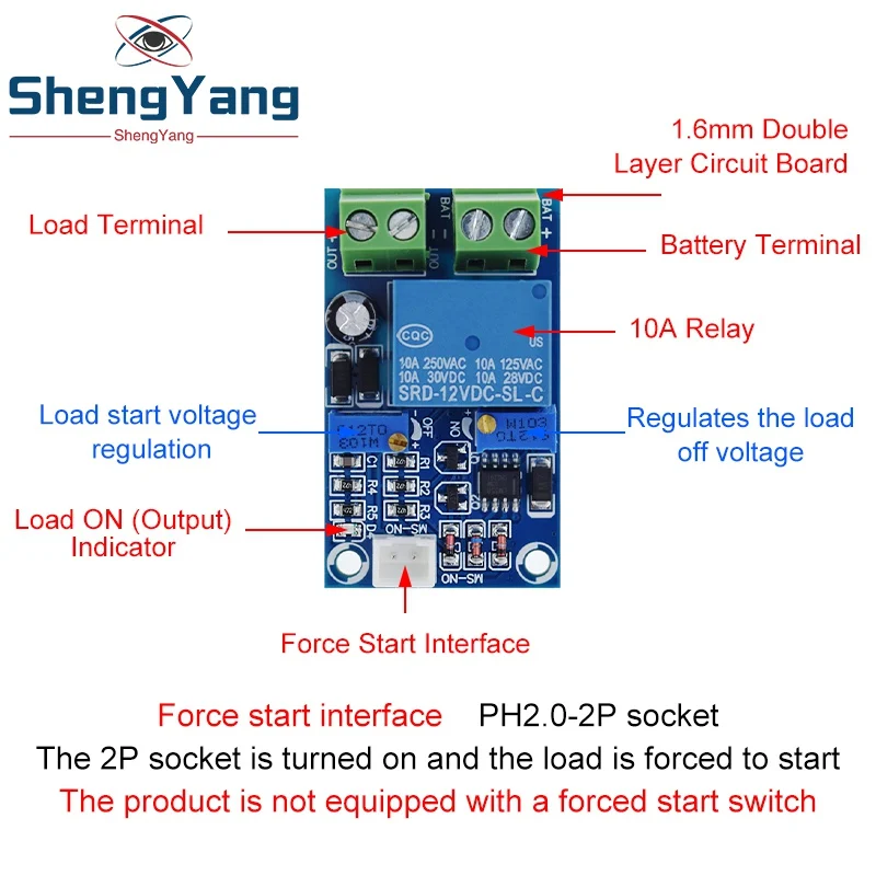 12V Battery Low Voltage Cut off Automatic Switch Recovery Protection Board Module Undervoltage Switch Module Charging Controller