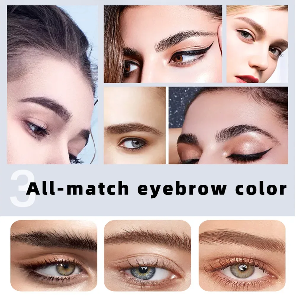 Black Brown Coffee 3 Colors Eyelash & Eyebrow Dye Tint Kit Fast Tint Dye Paste Brows Enhancers Henna Mascara Wand Makeup Tool