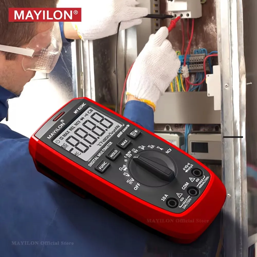 MAYILON MY8236A/B/C Professional Digital Multimeter AC/DC Ammeter Voltmeter Hz Ohm Meter Continuity NCV Electrical Multitester