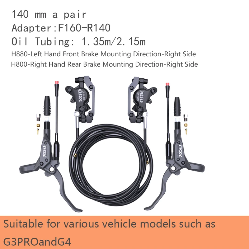 XOD XD-H800 / XD-H880 hydraulische schijfremmen voor elektrische scooters en e-bikes, – compatibel KuKirin G2 G2MAX G3PRO G4 G5