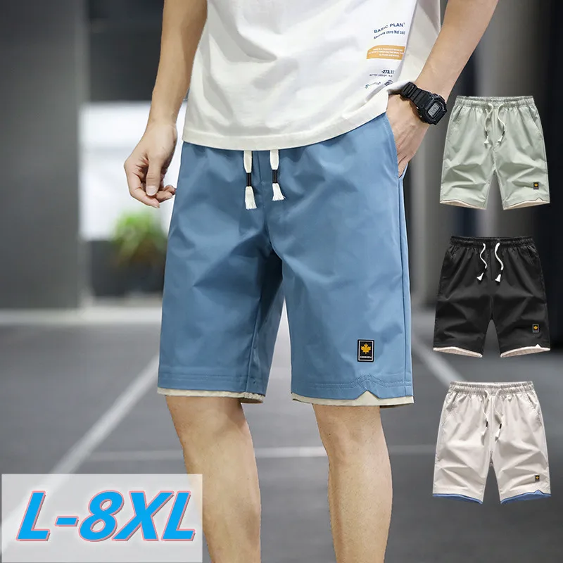 

High-quality five-pair pants for men - summer shorts, loose straight-cut beach pants, large-sized casual pants for men