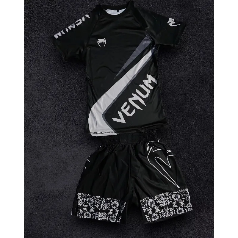 Conjuntos Deportivos Casuales de Manga Corta y Pantalones Cortos para Hombre y Mujer, Ropa de Artes Marciales y Boxeo