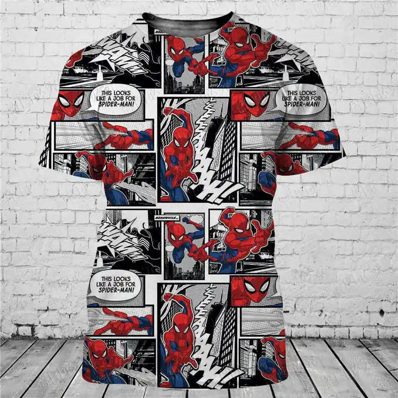 Spider-Man Klassiek 3d Print Ademende Disney T-Shirt Mannen Vrouwen Korte Mouw Casual Zomer Casual Streetwear T-Tops