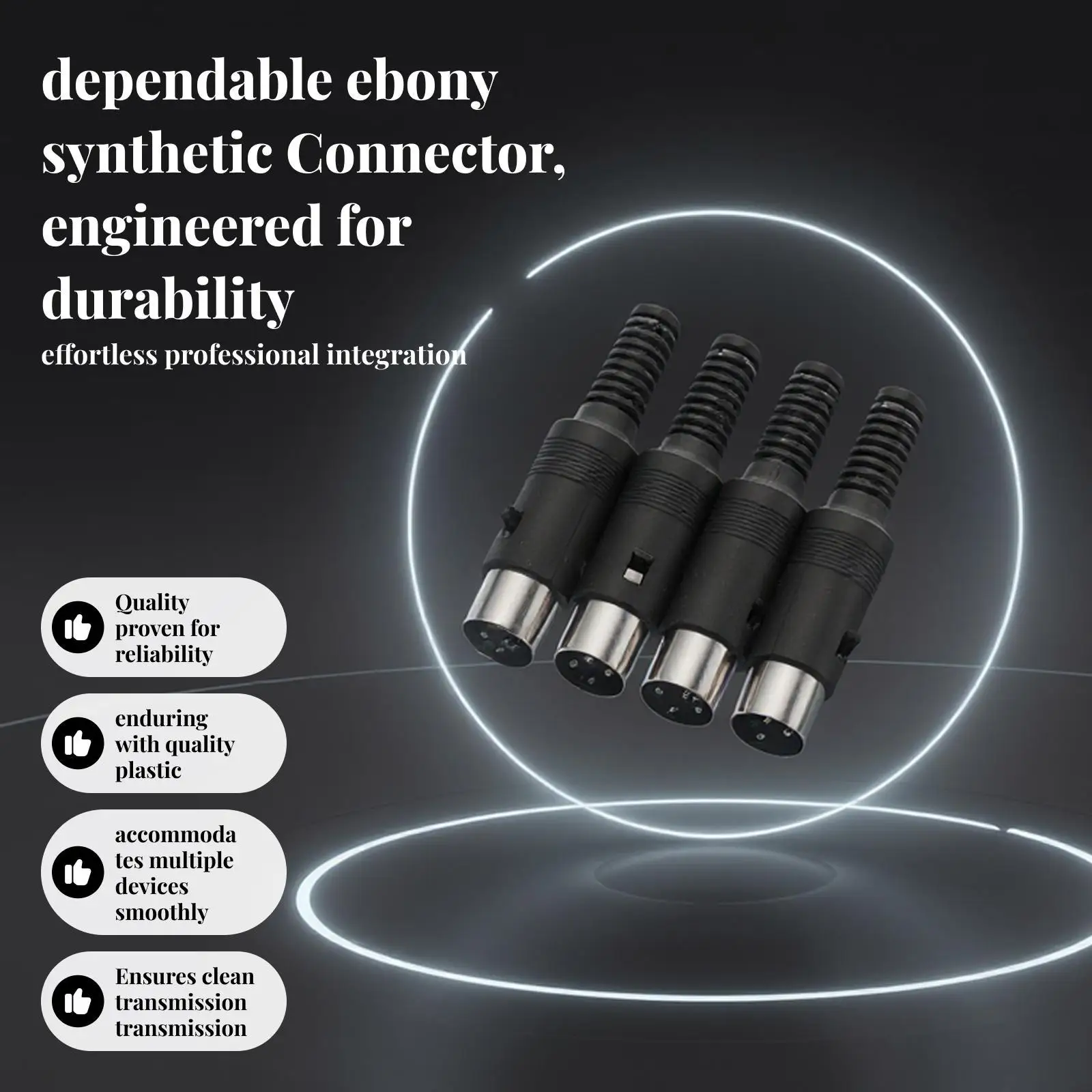 Male DIN Audio Wire Connector Solder Mount Plastic Handle Plug Adapter for DIY Keyboard Mouse Cable