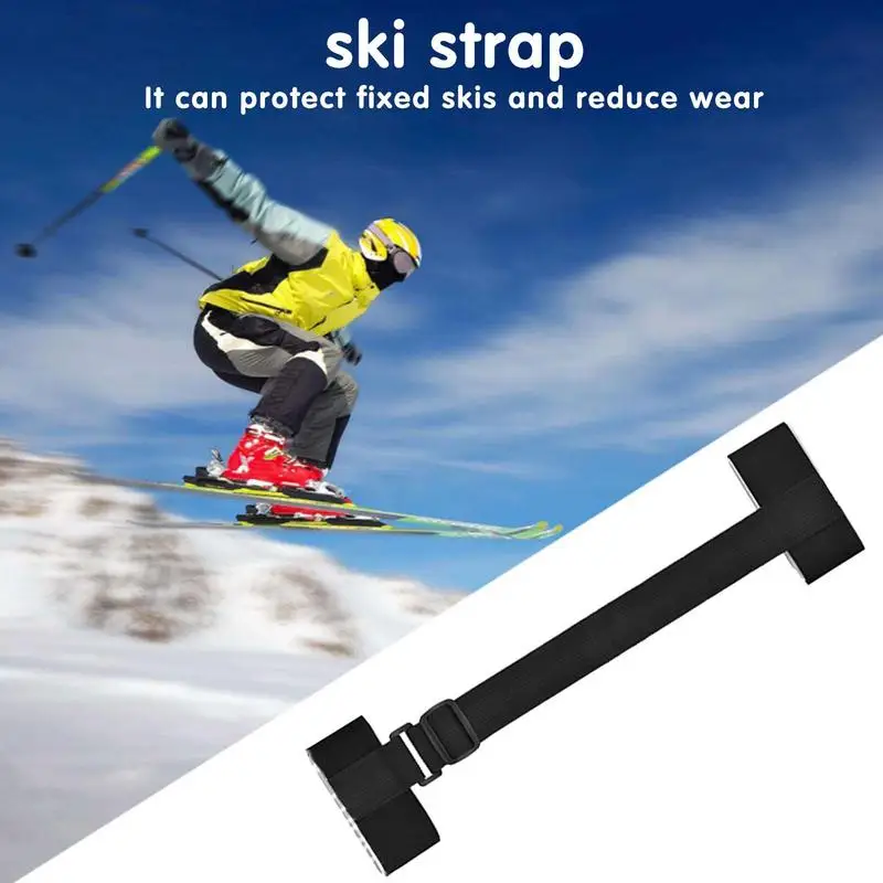 Ski Straps For Carrying Adjustable Cushioned Shoulder Back Band For Ski Carrying Downhill Skiing Backcountry Gear Ski