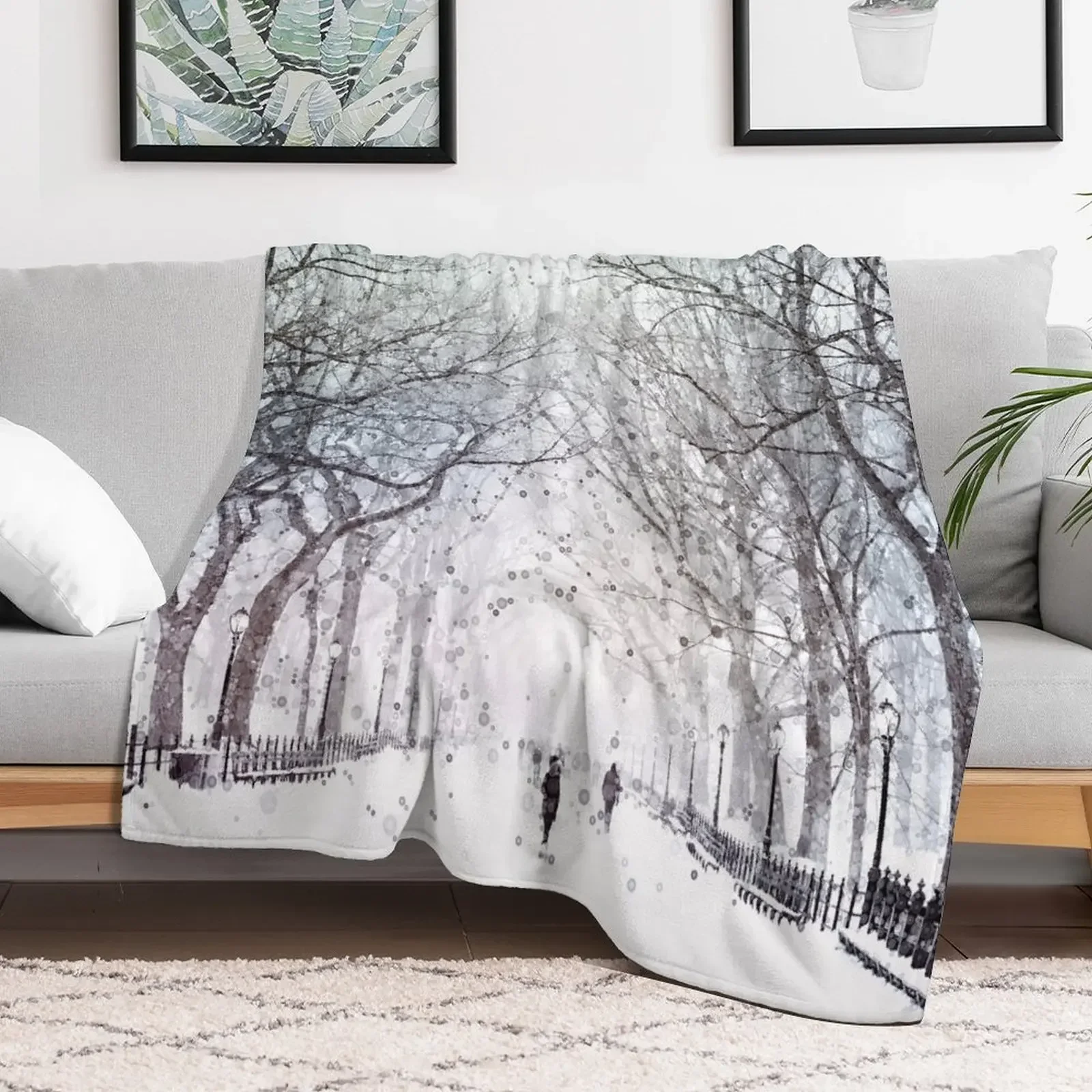

Snow in the City Throw Blanket Luxury Thicken Decorative Beds Blankets