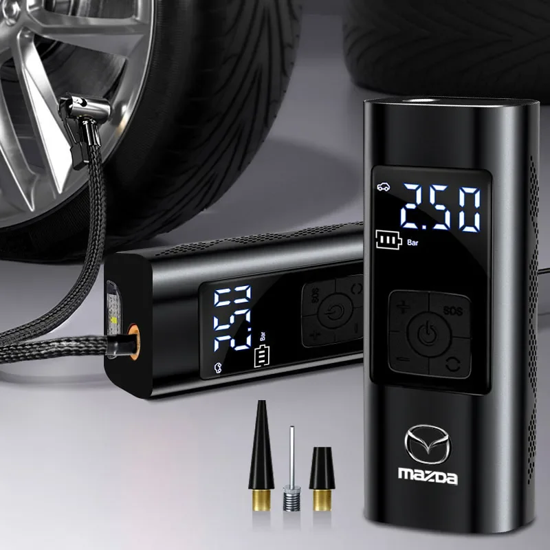 

Car Tire Inflator Smart Digital Inflatable Pump Auto Accessories For Mazda 3 5 CX-3 CX-4 CX-5 CX-7 CX-9 Axela 6 RX8 7 MX3 MX5