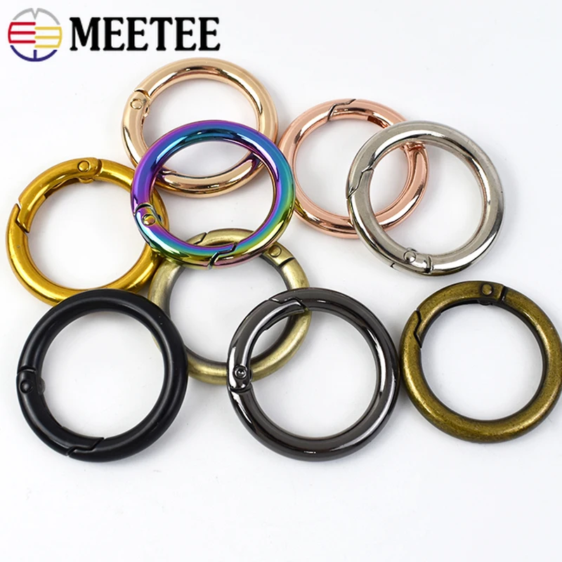 

20Pcs 10-50mm Metal O Ring Bag Buckles Openable Spring Clasp Carabiner Strap Snap Hook Keychain DIY Accessories For Handbag