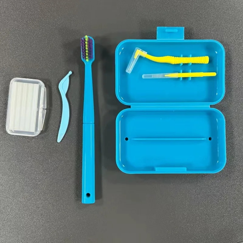 Oral Orthodontic Toothbrush Set With Interdental Brush Toothbrush Tongue Scraper Aligner Chew Relief Wax Braces Remove Hook image 4