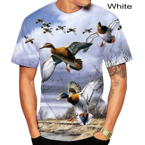 Summer Animal Duck Hunting 3d Printing T-shirt Fashion Men\'s Casual Short-sleeved Harajuku Hip-hop Street Style Unisex T-shirt